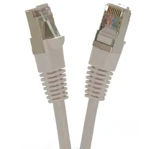 1Ft Cat5E Shielded (FTP) Ethernet Network Booted Cable White