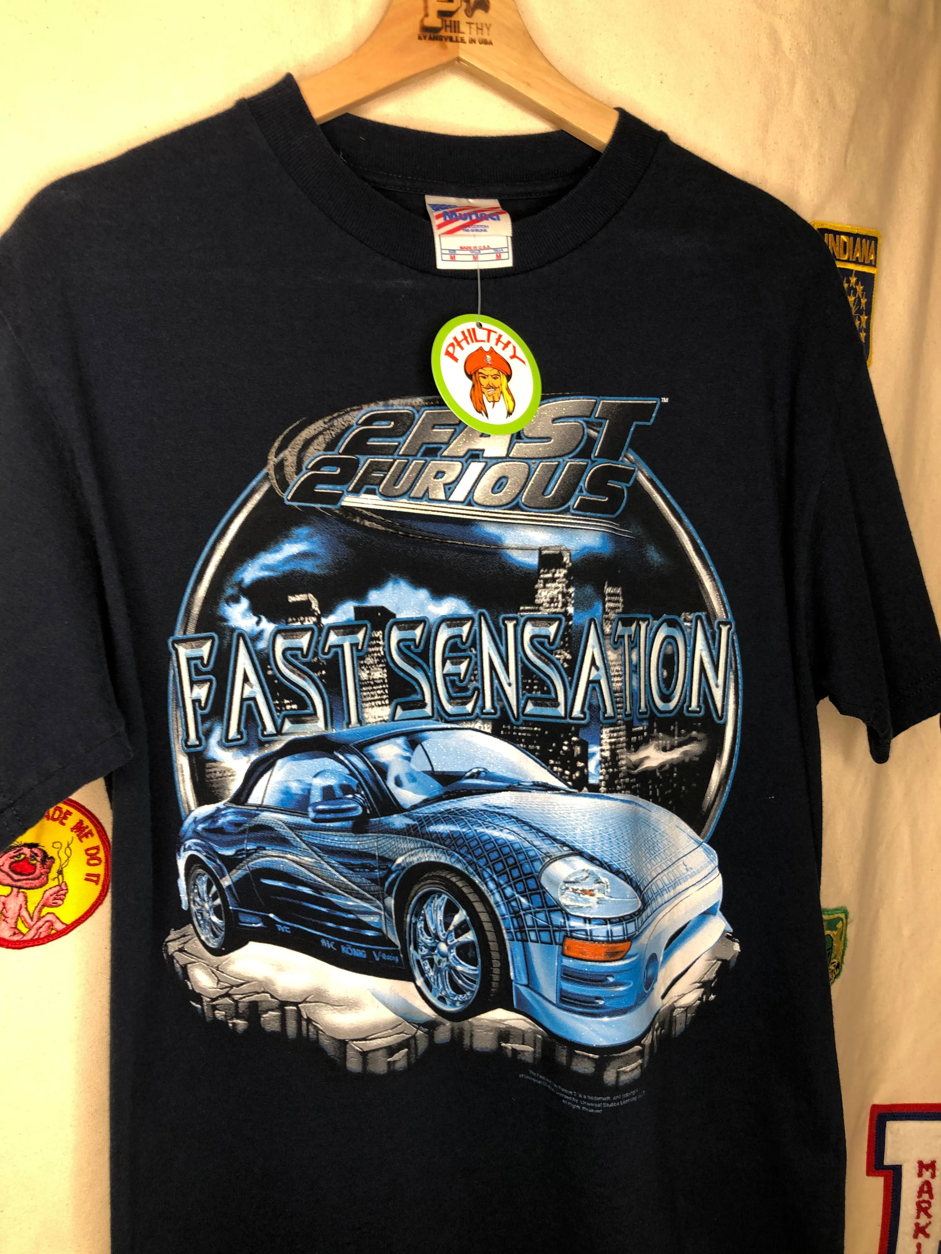 2 Fast 2 Furious Fast Sensation Navy Movie T-Shirt: Medium