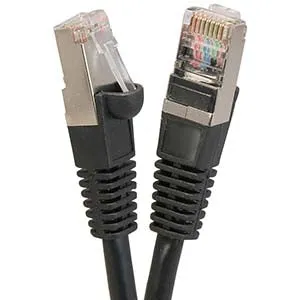 200Ft Cat5E Shielded (FTP) Ethernet Network Booted Cable Black