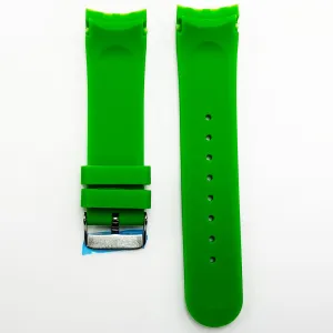 24 MM Special Curve Green Color Silicone Quick Release Regular Size Watch Strap Steel HR