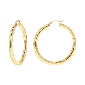 4mm Gold Tube Hoop Earrings