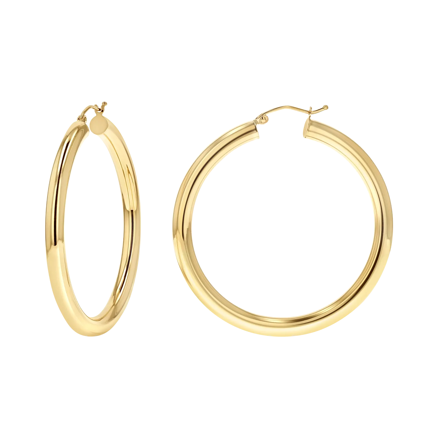 4mm Gold Tube Hoop Earrings