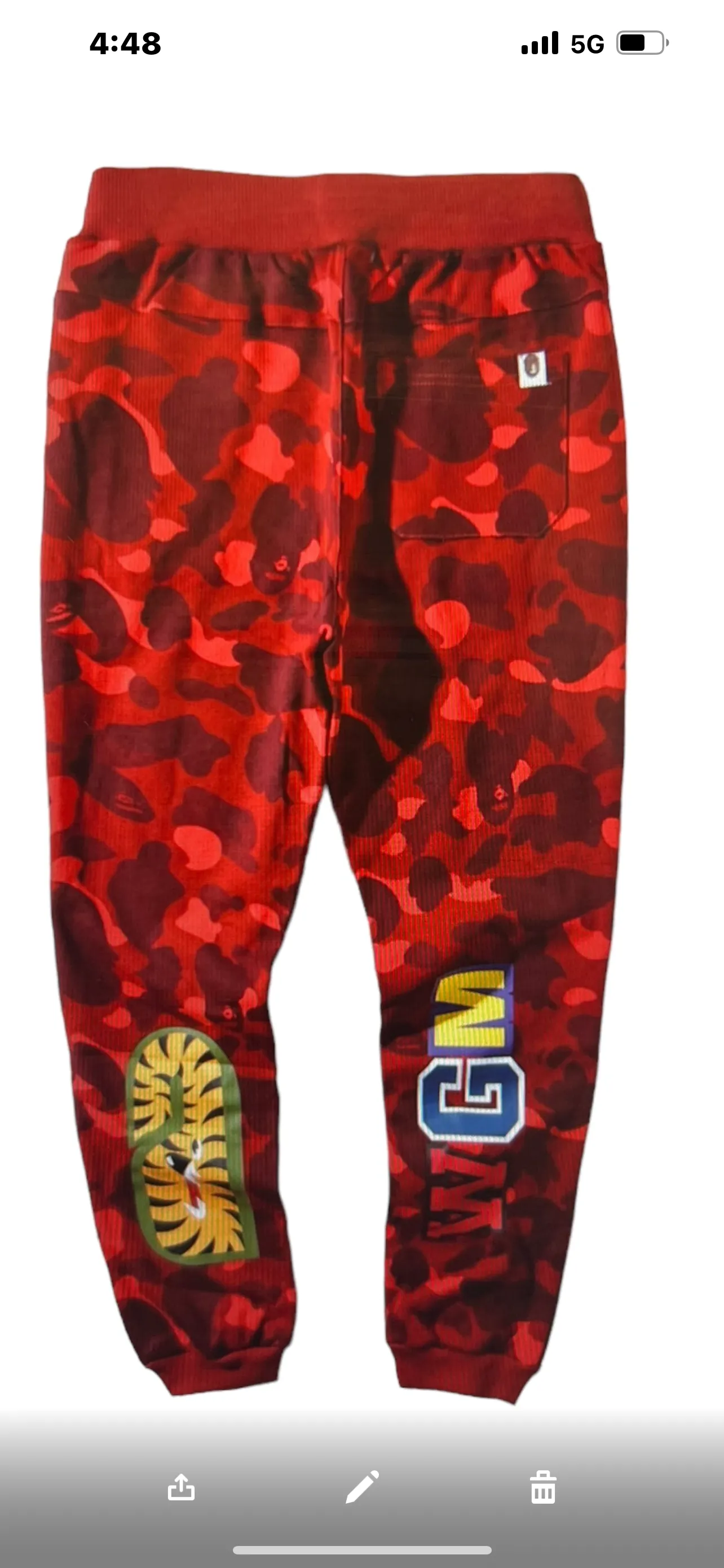 A bathing ape bape Joggers pants