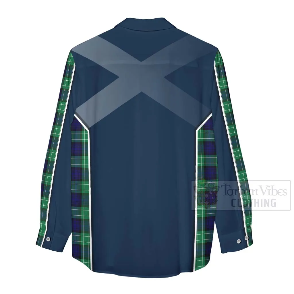 Abercrombie Tartan Women's Casual Shirt with Family Crest and Scottish Thistle Vibes Sport Style