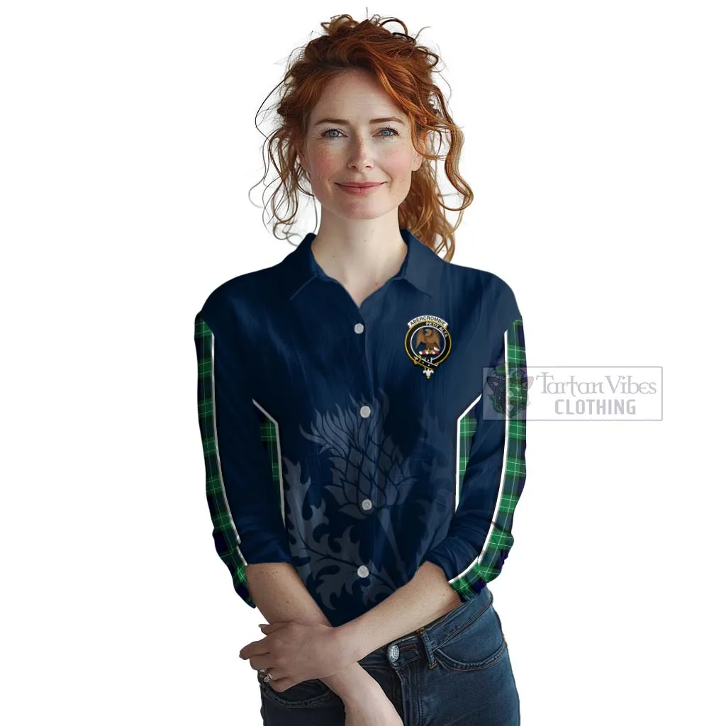 Abercrombie Tartan Women's Casual Shirt with Family Crest and Scottish Thistle Vibes Sport Style