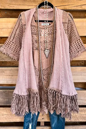 AHB EXCLUSIVE: If I Could Fringe Vest - Mauve -100% COTTON