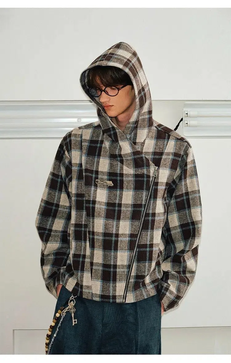 Asymmetric Structured Zipped Hoodie Jacket