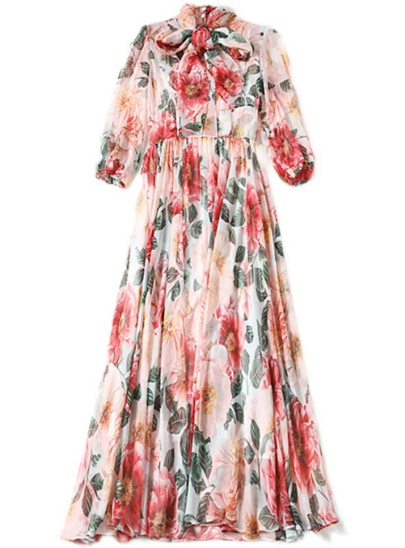 BerryBetty - Bohemian Printed Slim Swing Dress