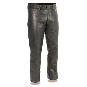 Black Leather Classic 5 Pocket Pants