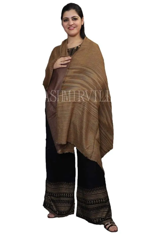 Brown Colour Reversible Shawl With Beautiful One Sided Texture Looks Unique.