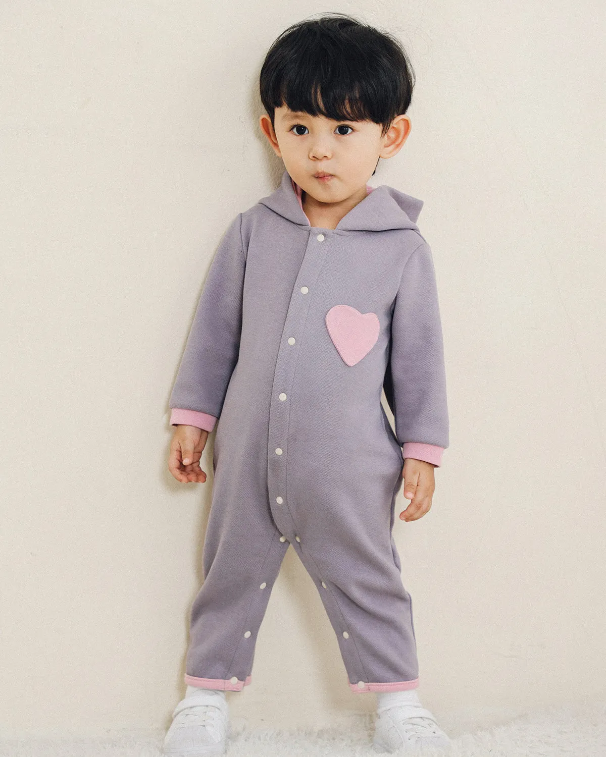 Bunny Heart Hoodie Romper