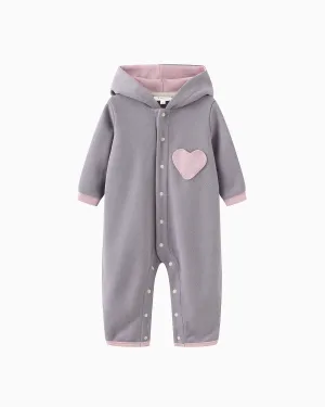 Bunny Heart Hoodie Romper