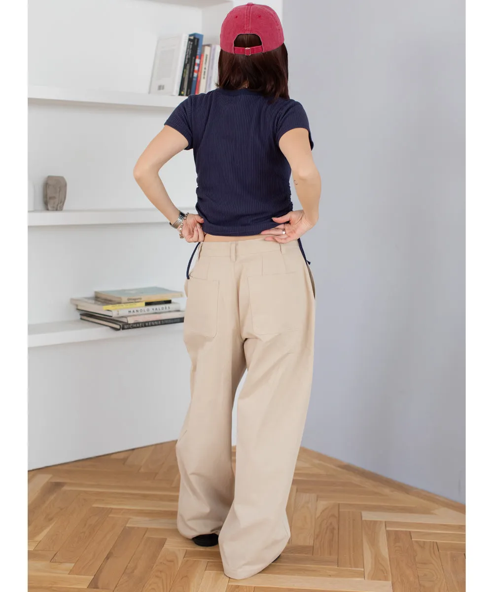 center tuck pants