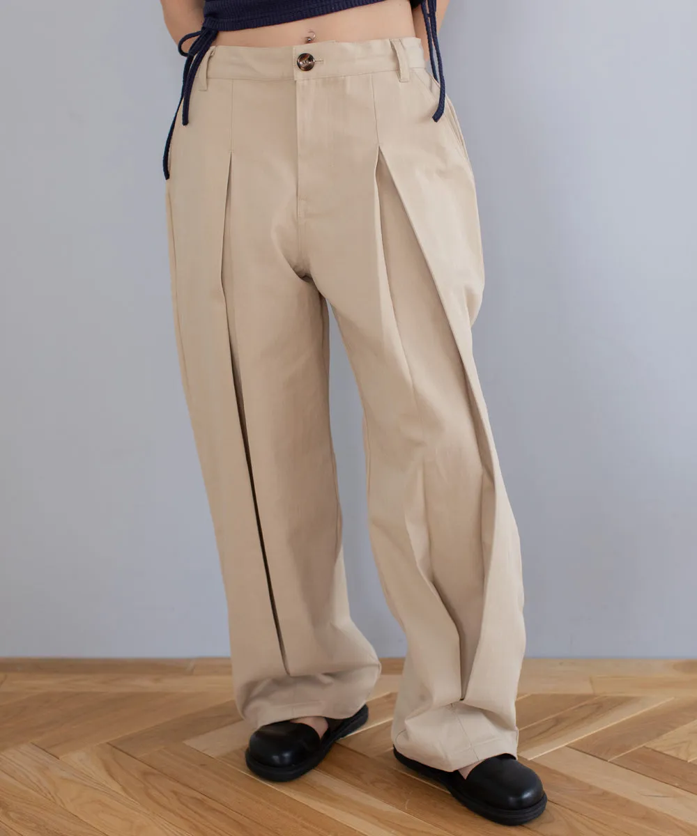 center tuck pants