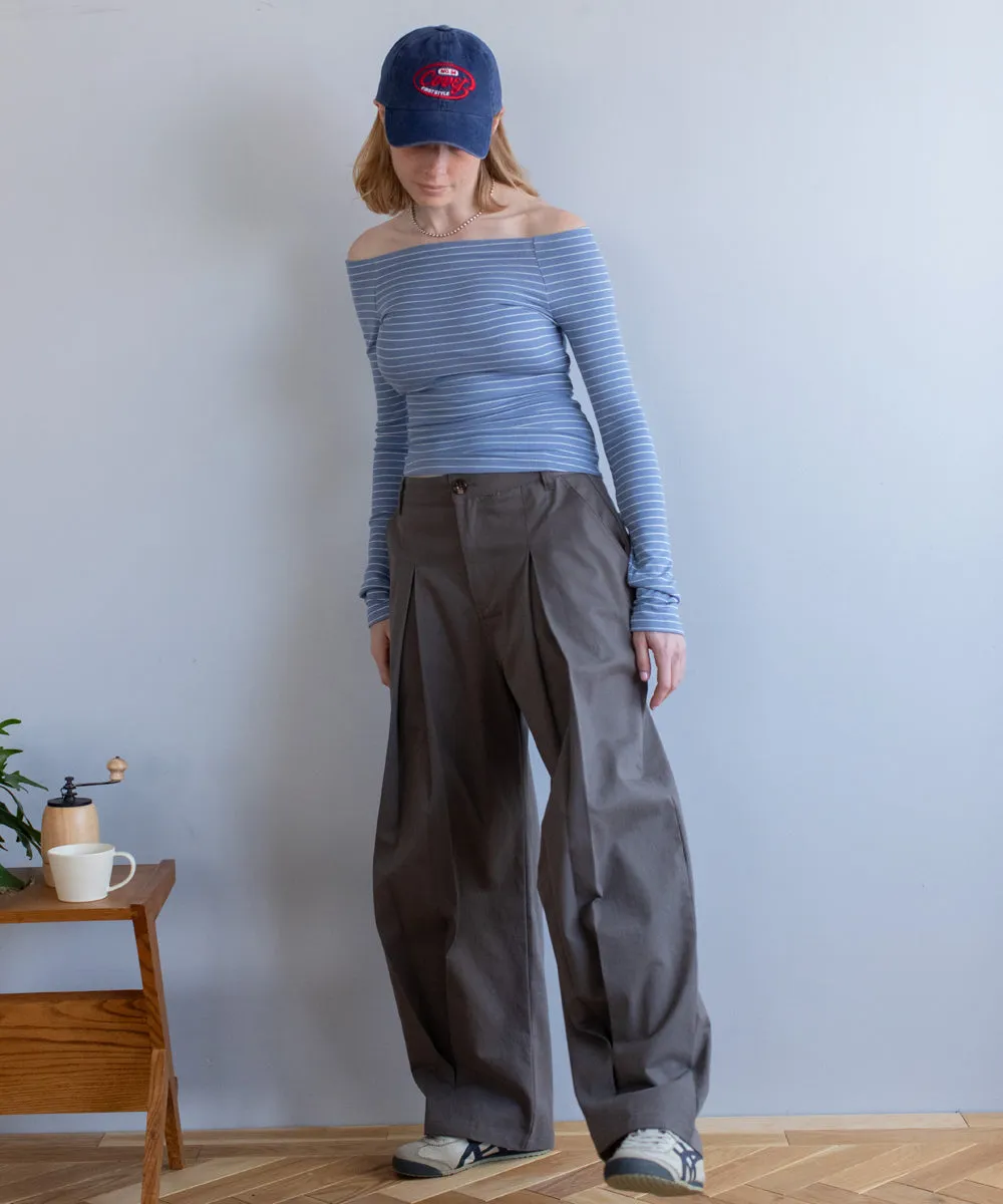 center tuck pants