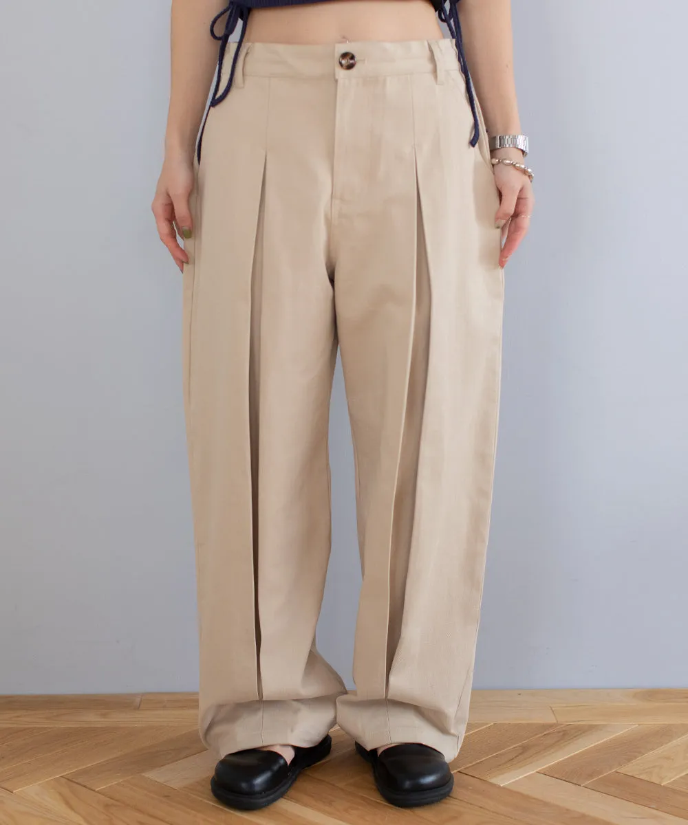 center tuck pants