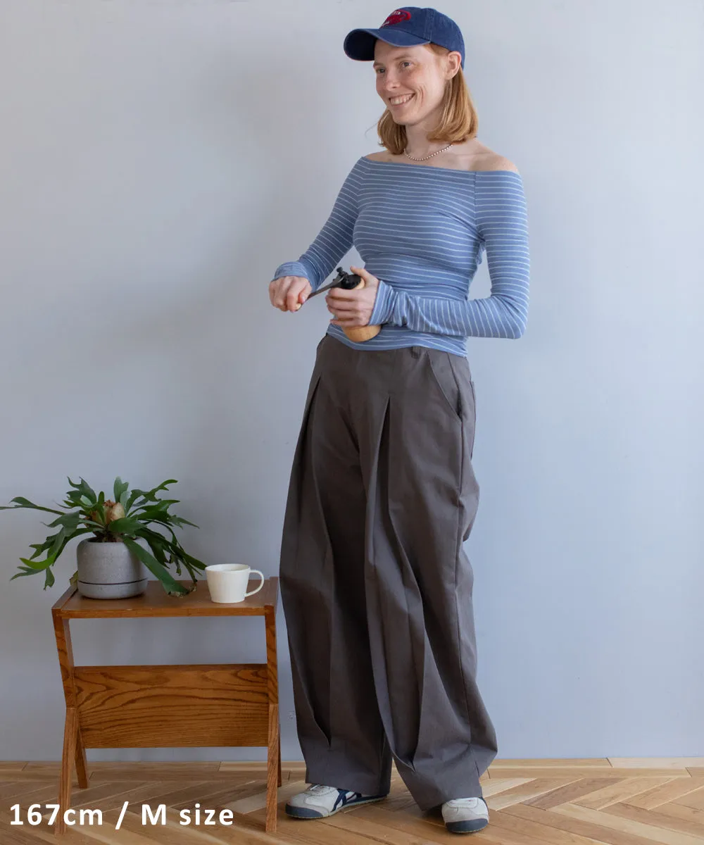 center tuck pants