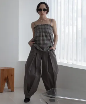 center tuck pants