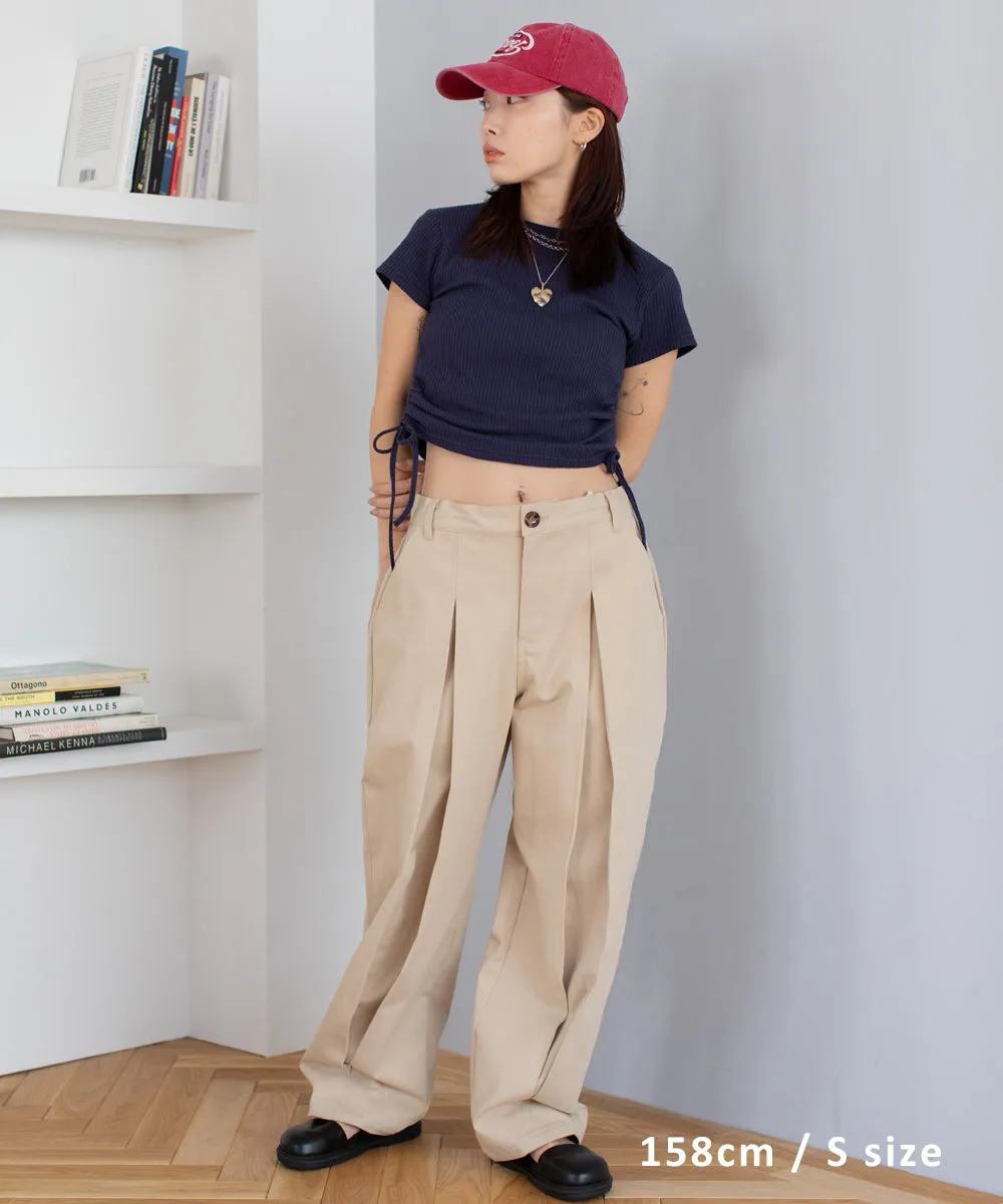 center tuck pants