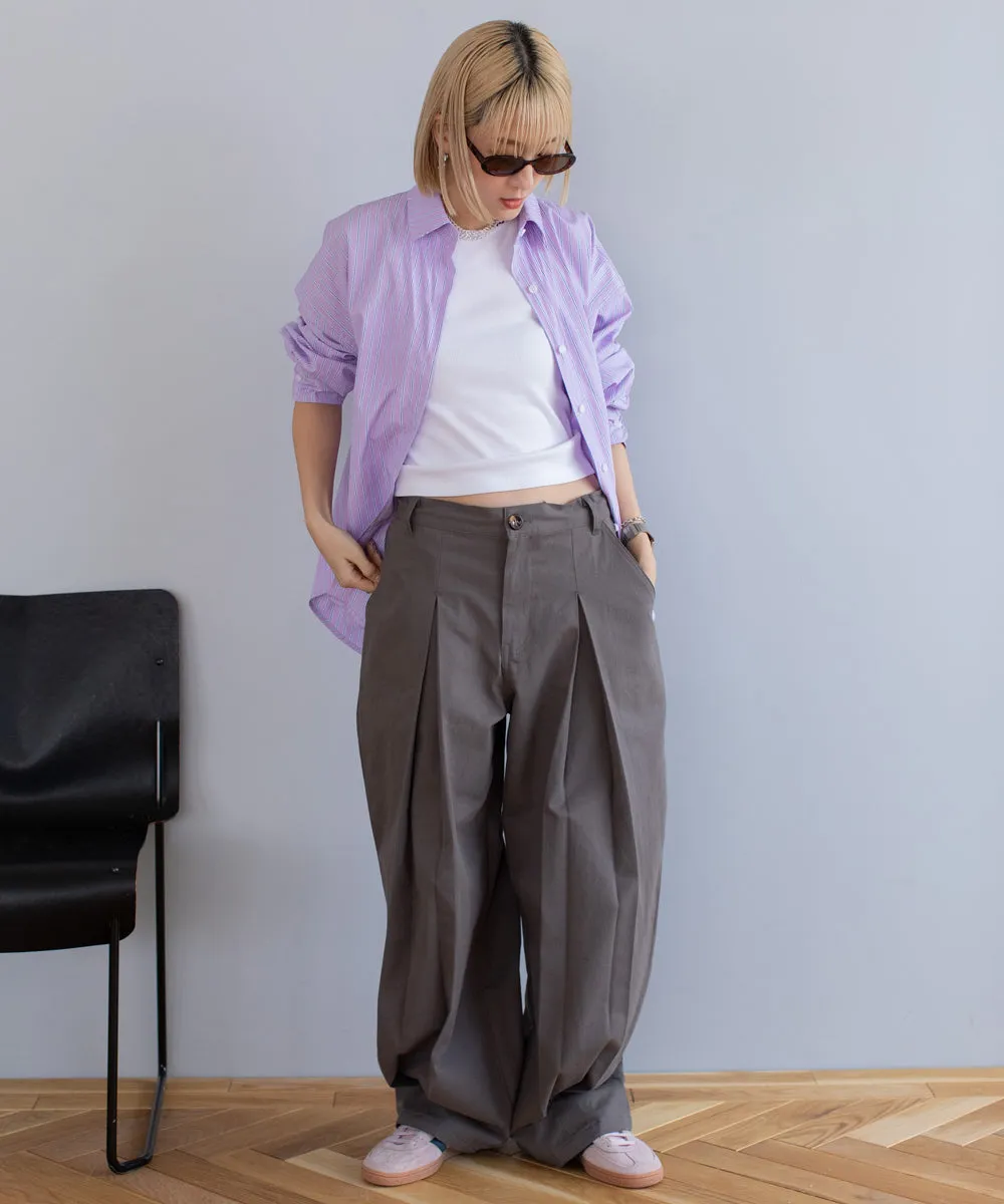 center tuck pants