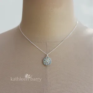 Dainty mandala necklace - seafoam and silver - Colors to order - Limited edition