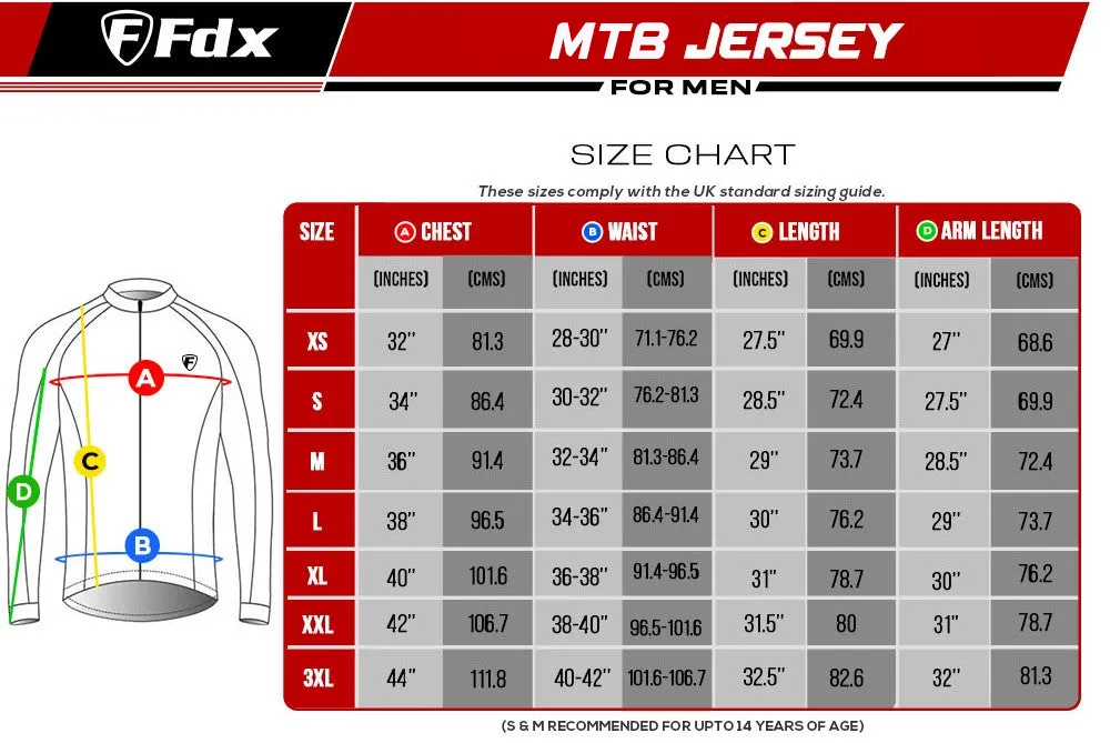 Fdx Men's & Boy's Blue / Red Mtb Jersey