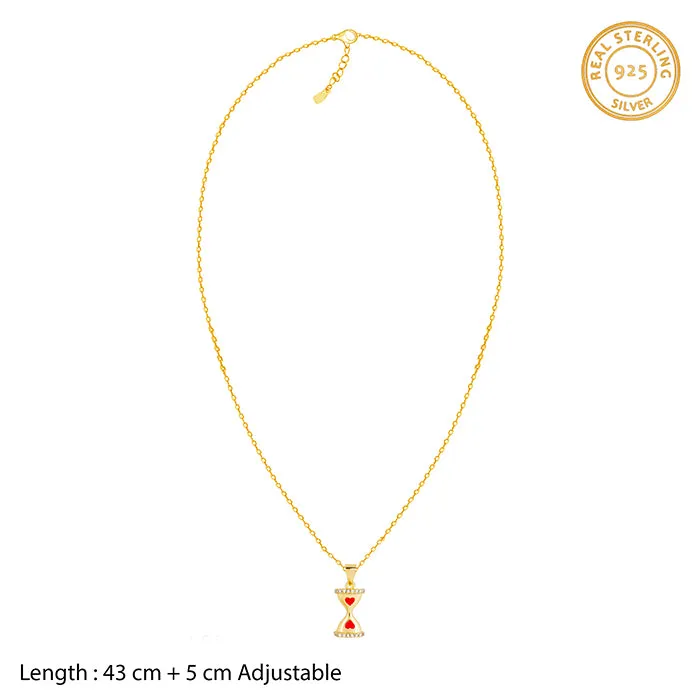 Golden Time for Love Pendant with Link Chain