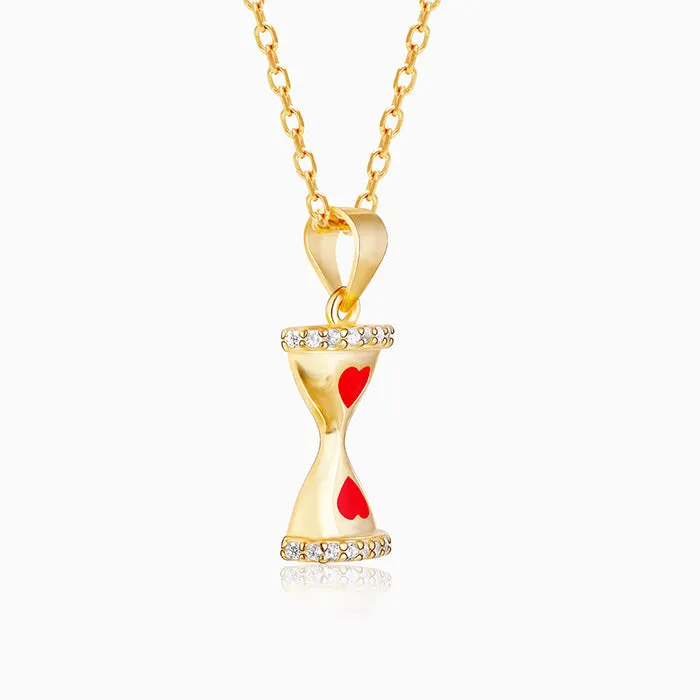 Golden Time for Love Pendant with Link Chain