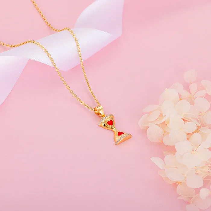 Golden Time for Love Pendant with Link Chain