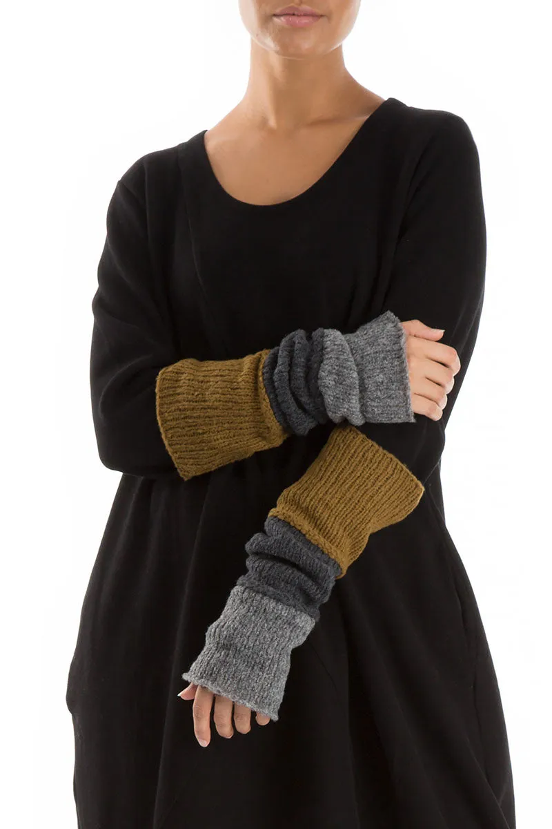 Grey & Mustard Wool Wrists