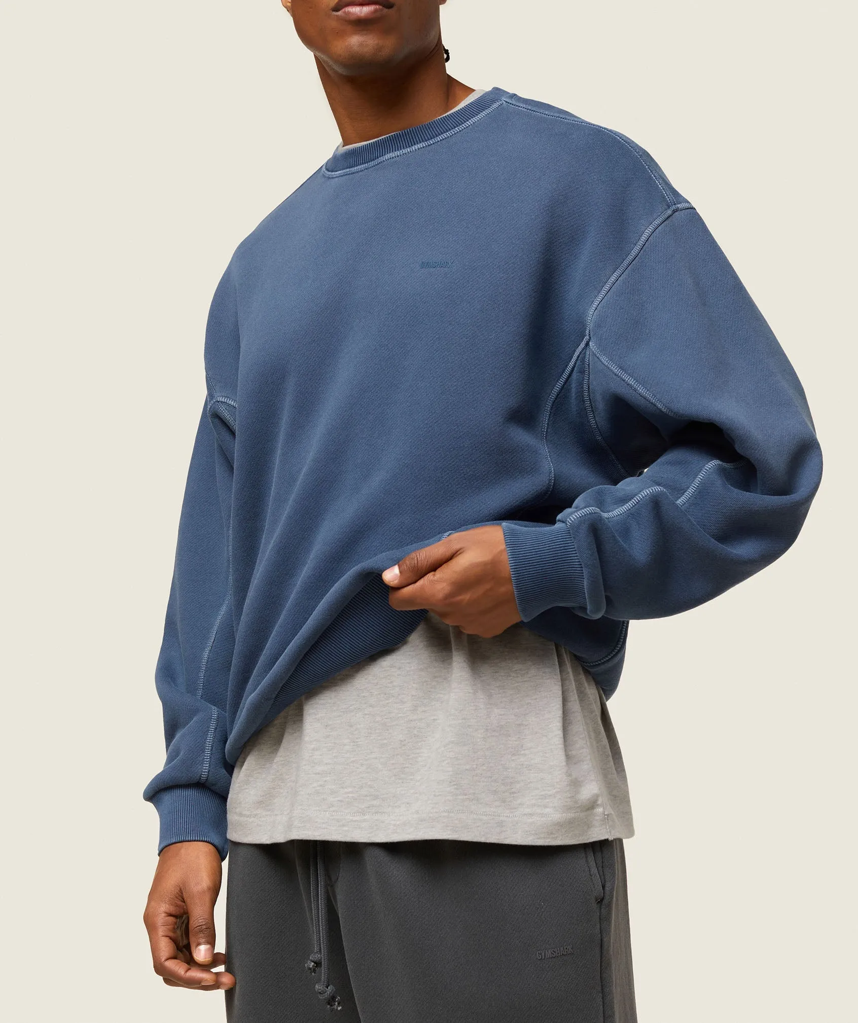 Gymshark everywear Relaxed Stitch Sweatshirt - Ash Blue