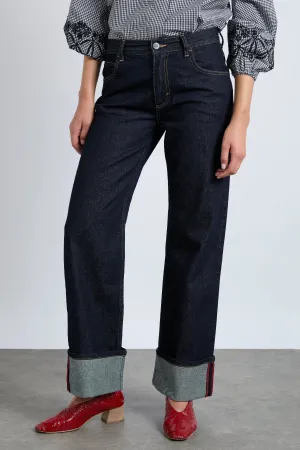 Italian selvedge sylvie jeans with turn up