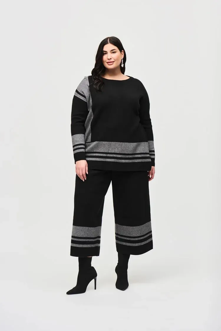 Jacquard Sweater Knit Culotte Pants