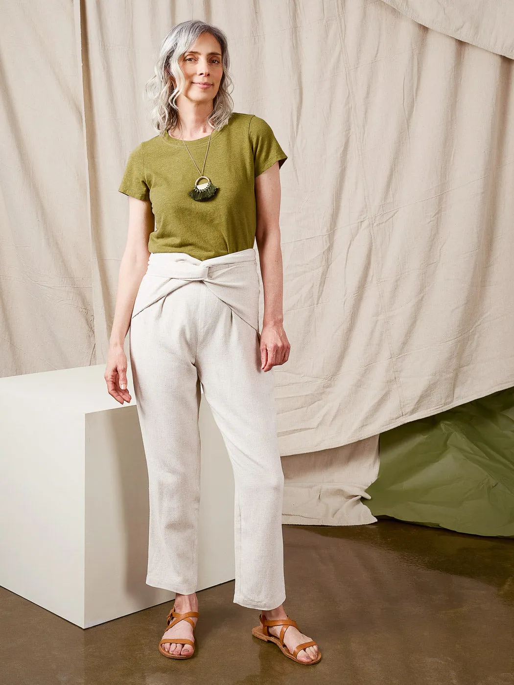 Jade Pants Kit | Natural Textured Viscose Linen