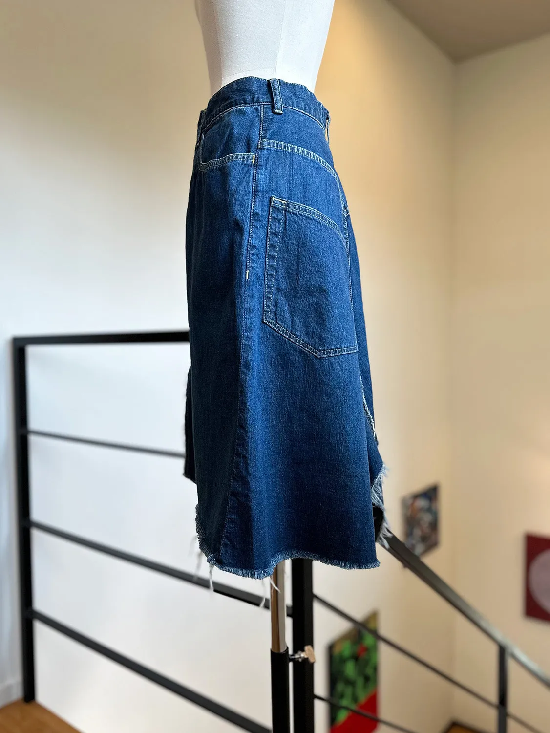 MADISONBLUE  5POCKET REMAKE A-LINE SK L.oz DENIM