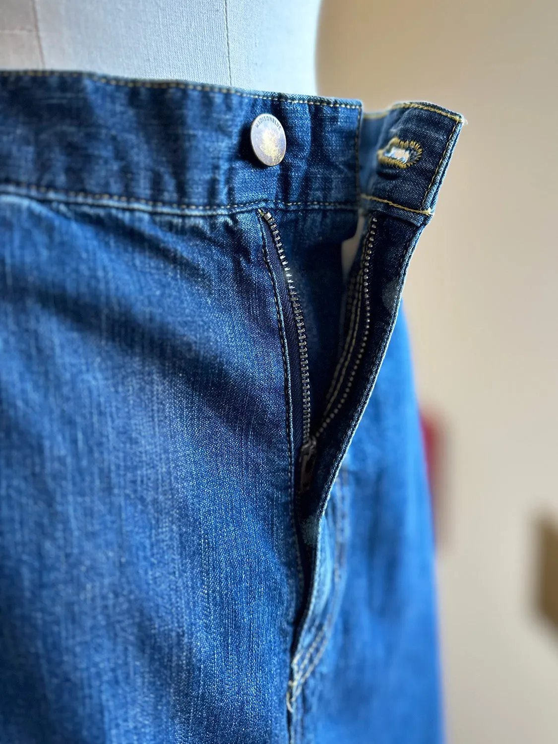 MADISONBLUE  5POCKET REMAKE A-LINE SK L.oz DENIM