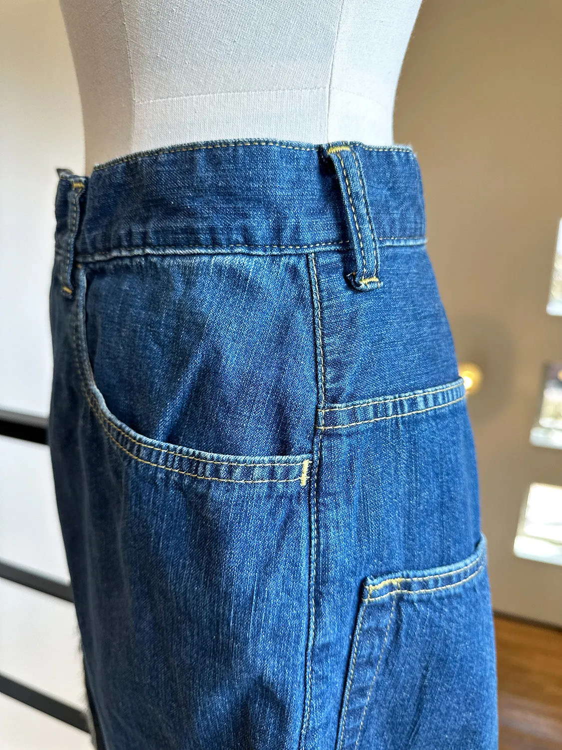 MADISONBLUE  5POCKET REMAKE A-LINE SK L.oz DENIM