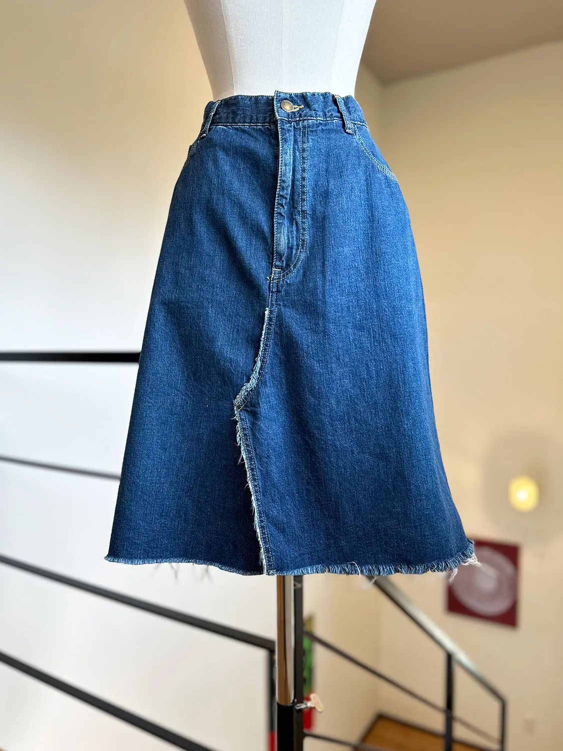 MADISONBLUE  5POCKET REMAKE A-LINE SK L.oz DENIM