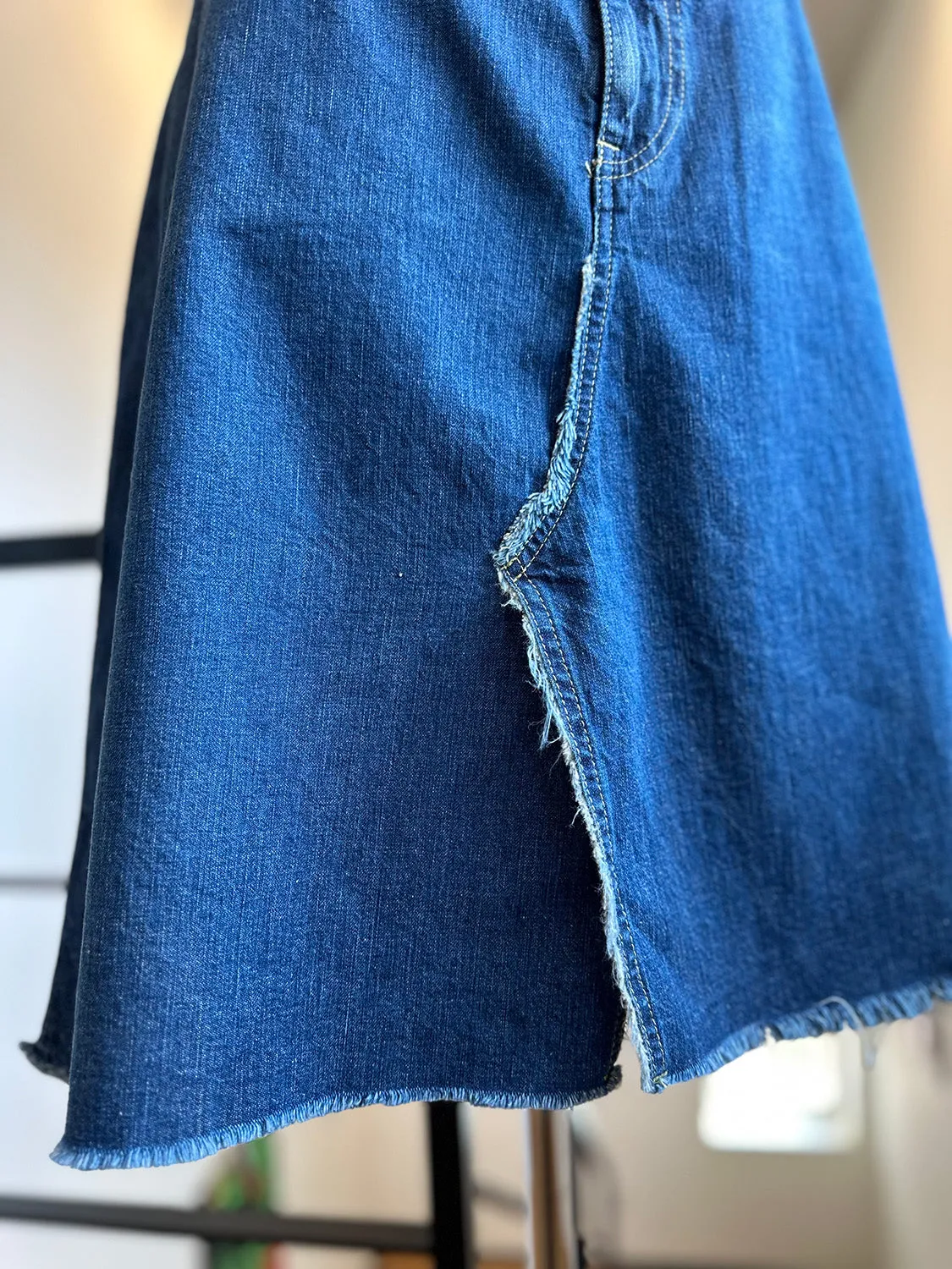 MADISONBLUE  5POCKET REMAKE A-LINE SK L.oz DENIM