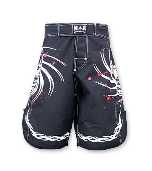 MAR-245D | Black MMA Heavy Duty Designer Shorts