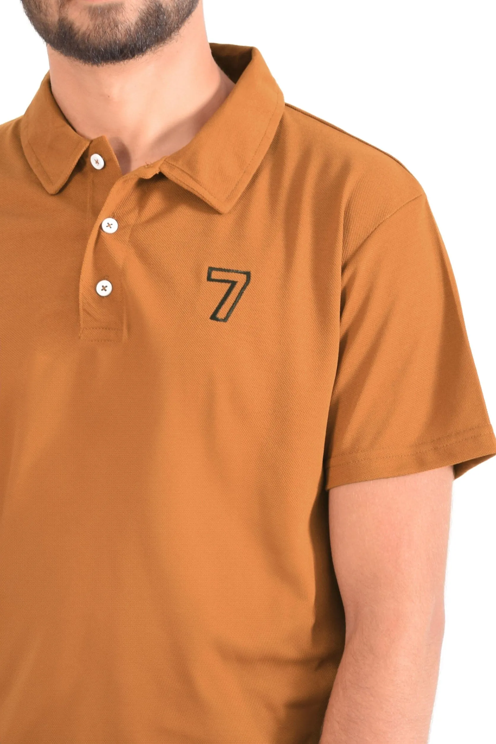 Men's 7 Embroidered Short Sleeve Polo Shirt