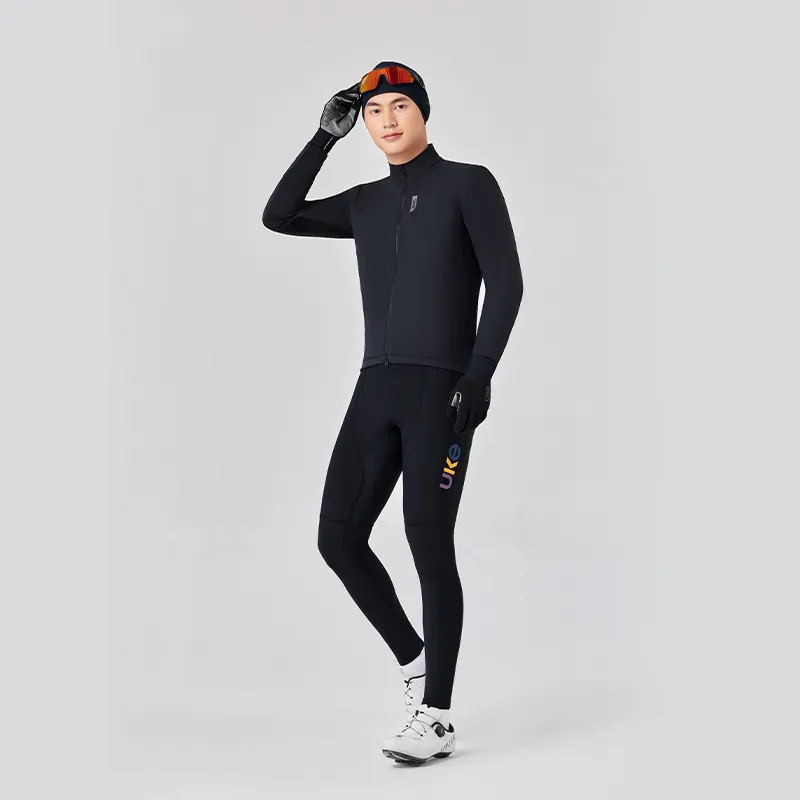 Men's Windproof Thermal Bib Tights SI-1 ShanSui-Black