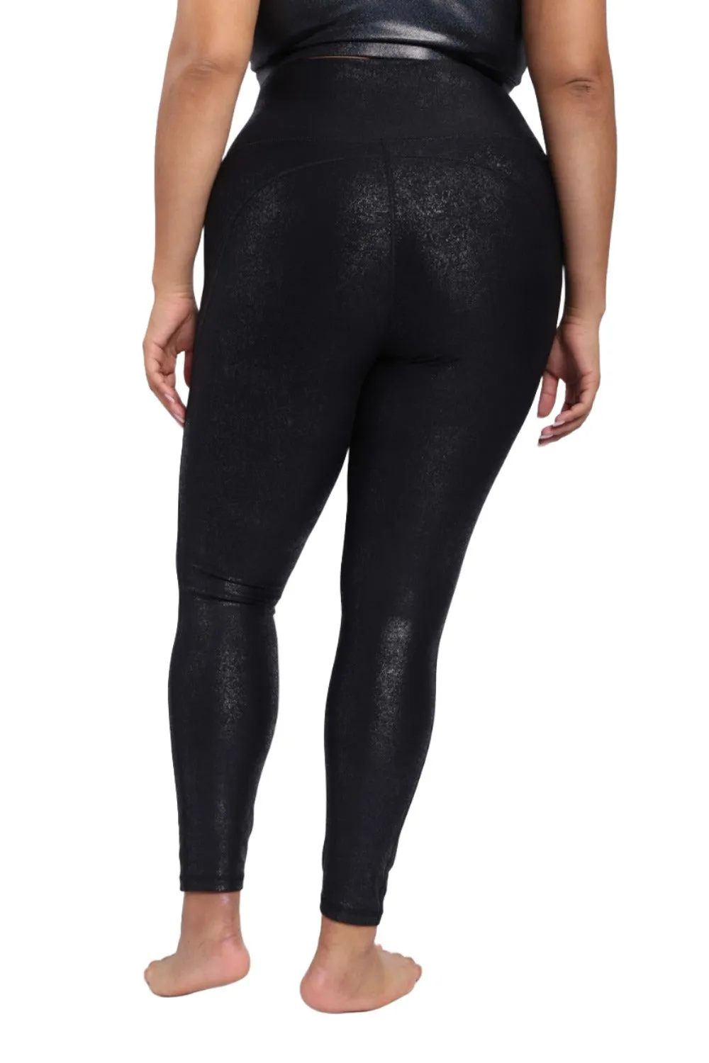 Mono B  High Waist Foil Leggings With Seam Details APH-A0950 and Plus