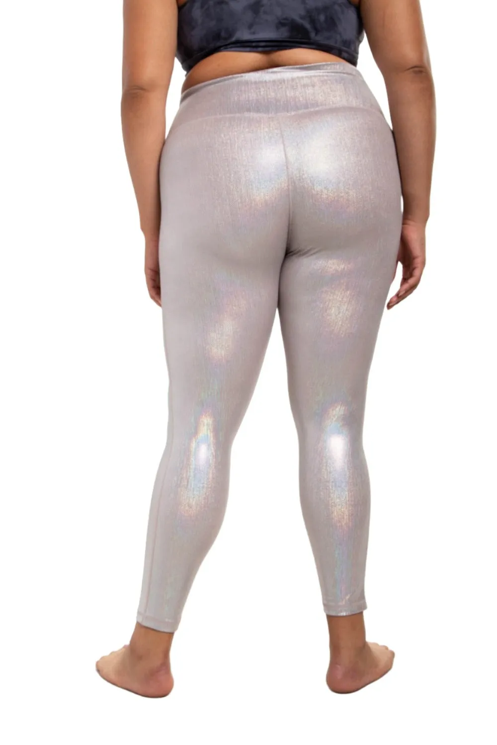 Mono B Iridescent Holo Foil High-Waisted Leggings APH-A0870 and Plus