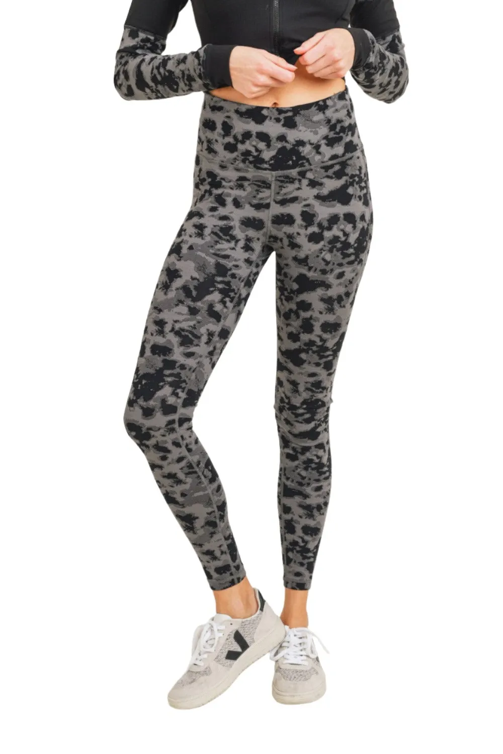 Mono B Textured Spotted  High waist Leggings APH-A075 and Plus