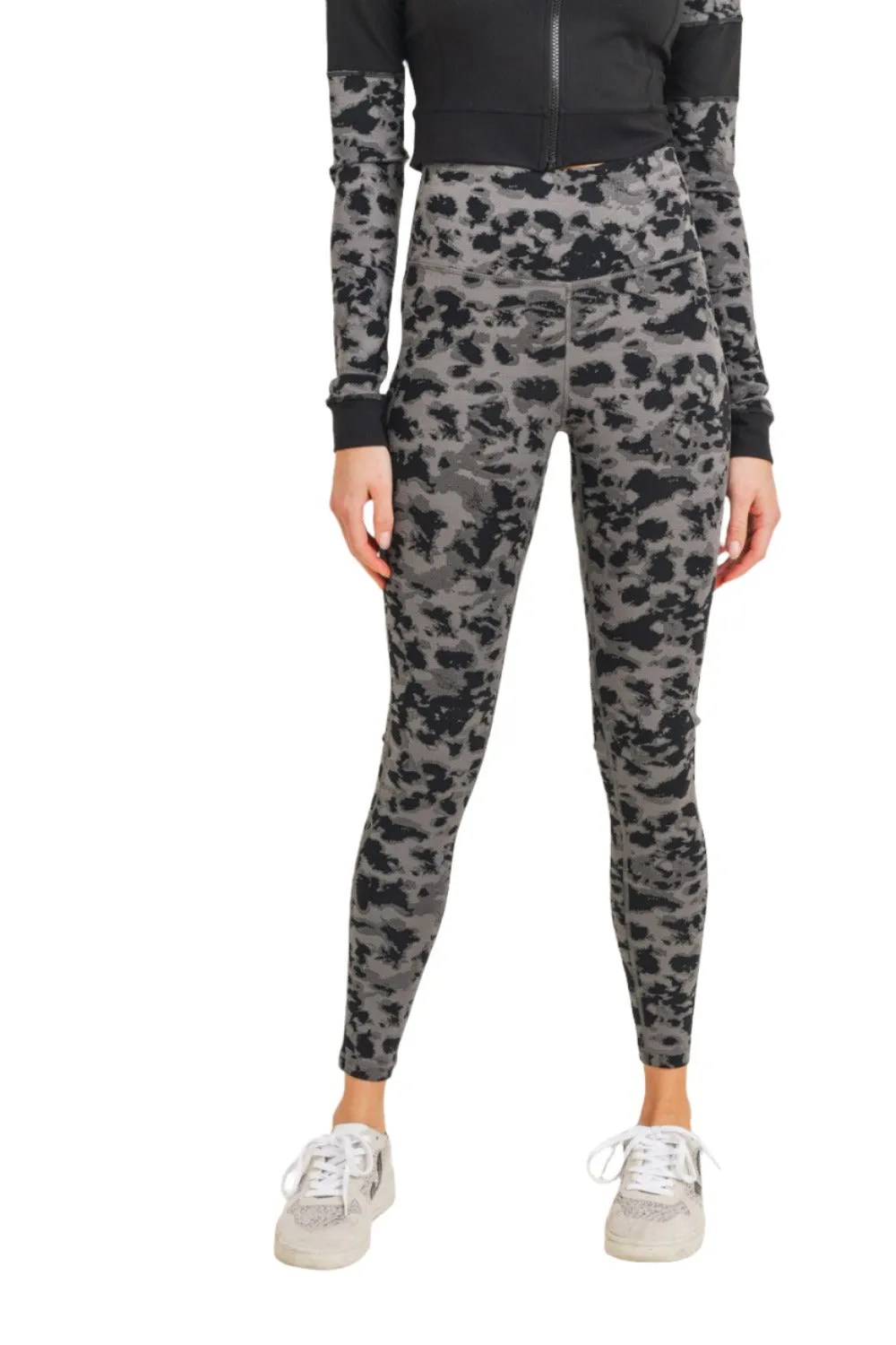 Mono B Textured Spotted  High waist Leggings APH-A075 and Plus