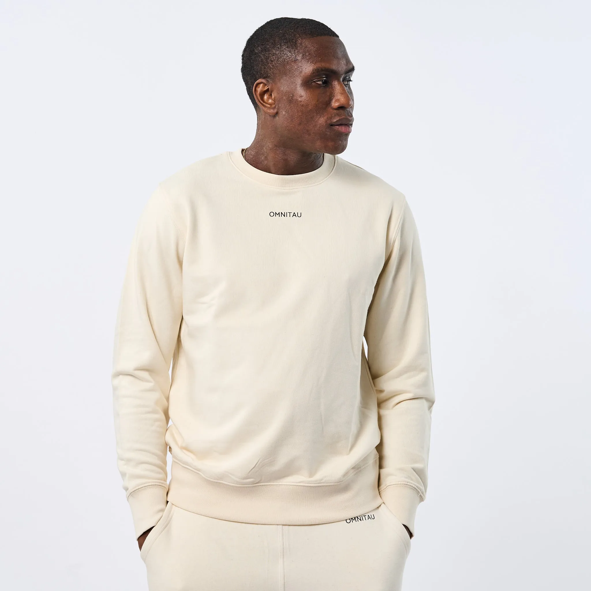 Omnitau Men's Ellyse Organic Cotton Medium Fit Sweatshirt - Cream