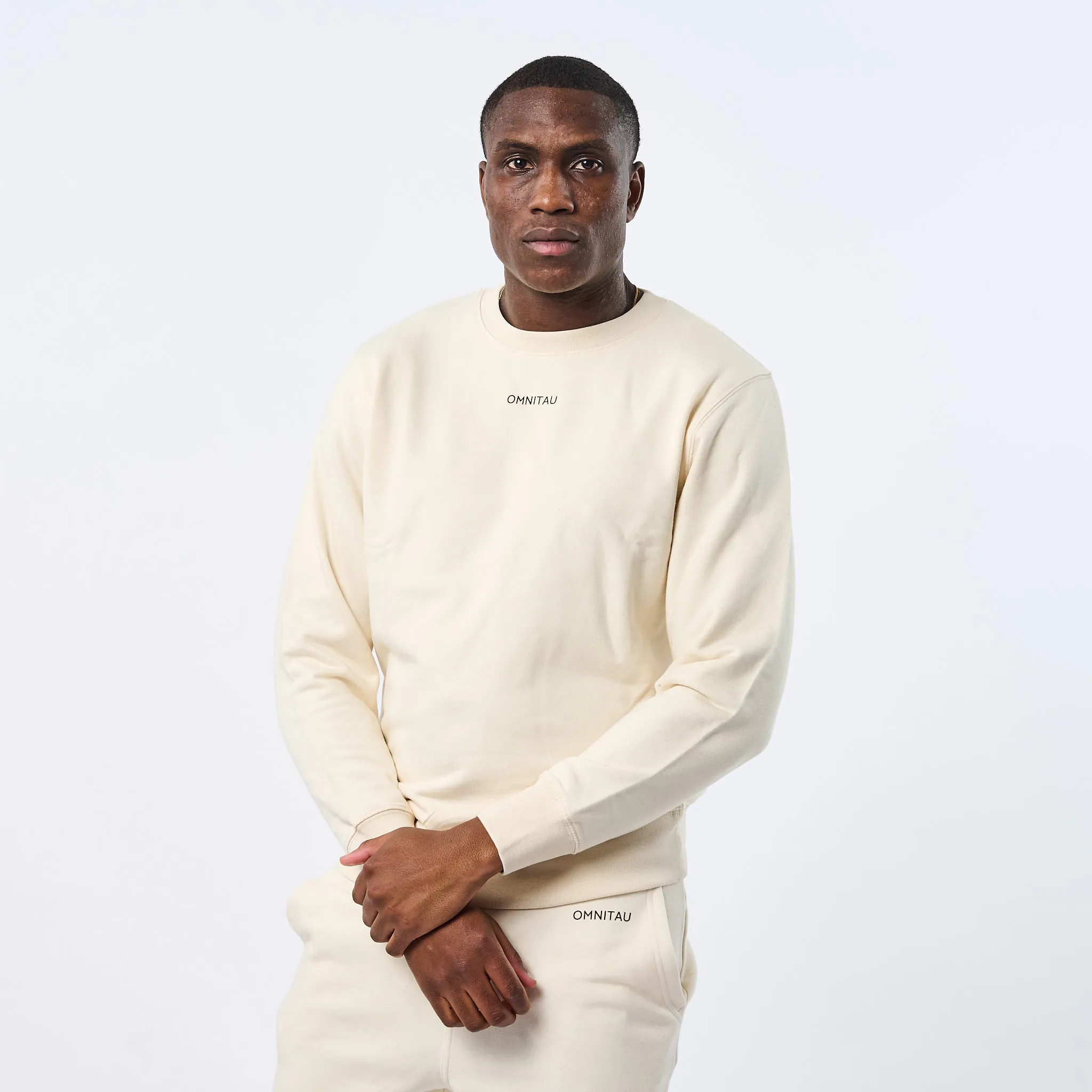 Omnitau Men's Ellyse Organic Cotton Medium Fit Sweatshirt - Cream