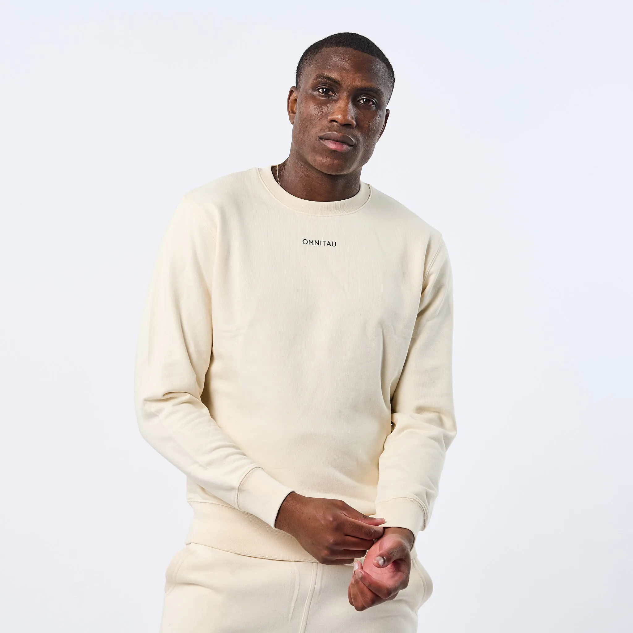 Omnitau Men's Ellyse Organic Cotton Medium Fit Sweatshirt - Cream