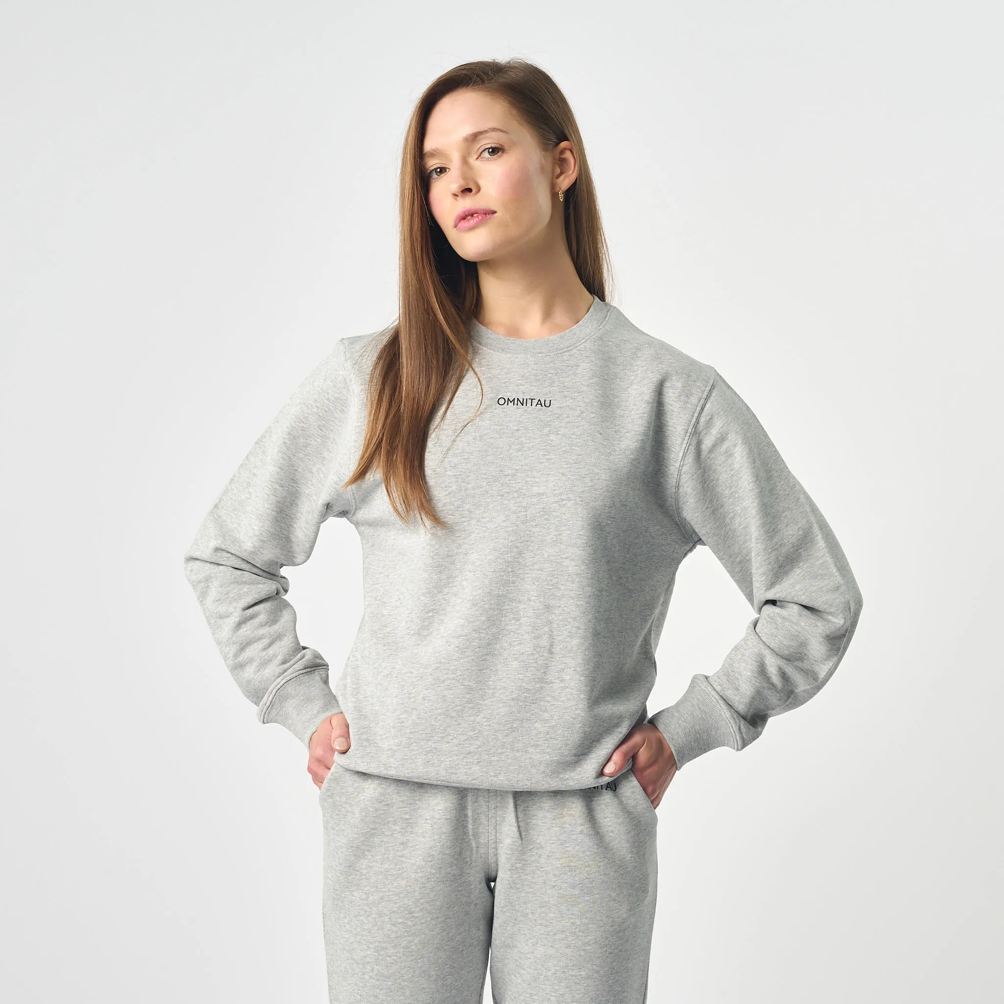 Omnitau Women's Ellyse Organic Cotton Medium Fit Sweatshirt - Heather Grey